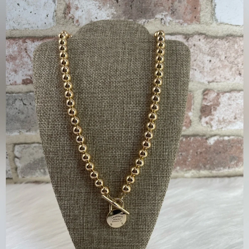 Lauren Ralph Lauren Gold-Tone Logo Beaded 17" Collar Necklace - Picture 3 of 5